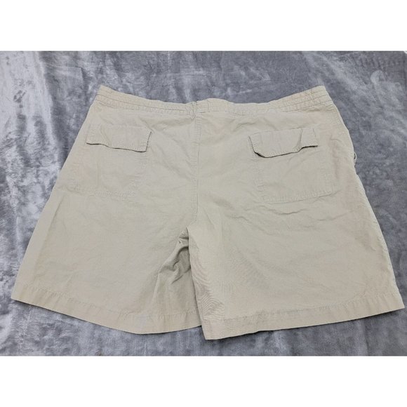 Lands'‎ End Men's Drawstring Waist Khaki Cotton shorts 42 waist embroidered - Picture 5 of 9